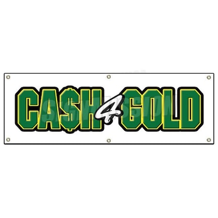 Signmission CASH FOR GOLD BANNER SIGN pawn shop jewelry store we buy fast cash paid ring B-72 Cash for Gold
